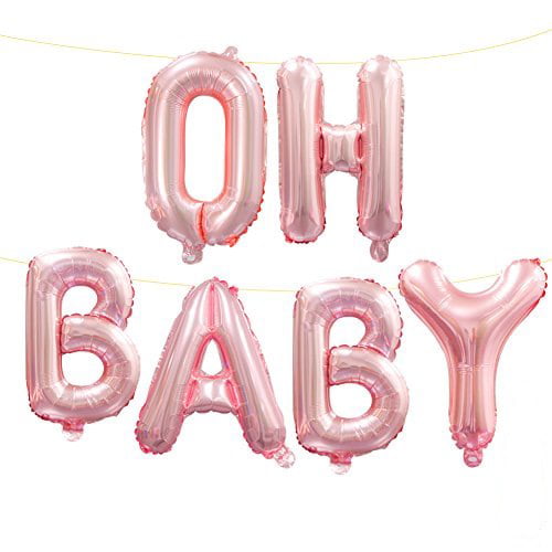Small Baby Boy or Girl Alphabet Letters Balloons Foil Balloons Mylar Balloons for Party Decoration Pink Baby Girl